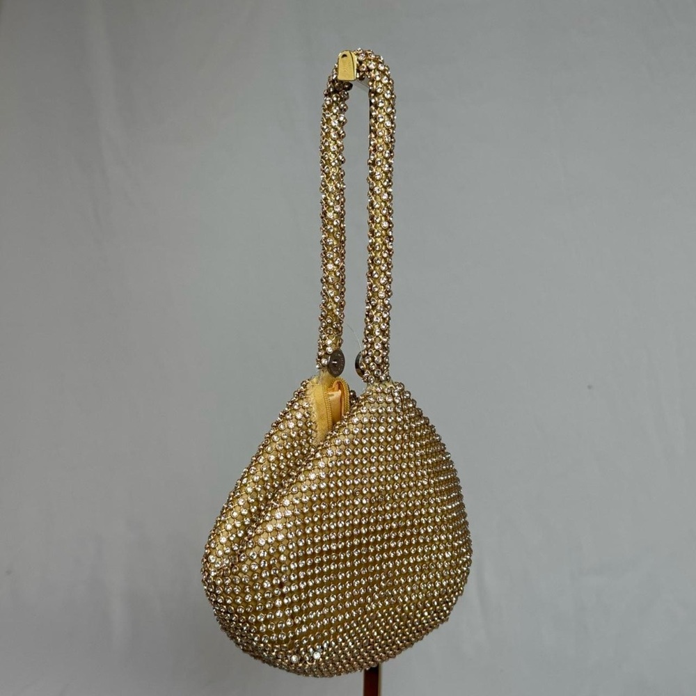 gold crystal pouch purse